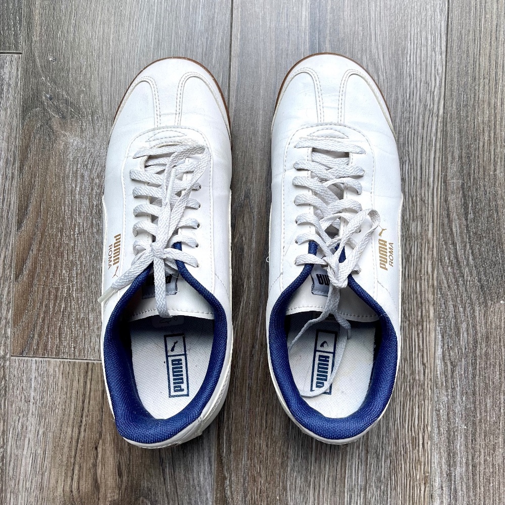Puma Roma Women’s Sneakers. White/Blue. Size: US 6C (fits like a US 6.5)
